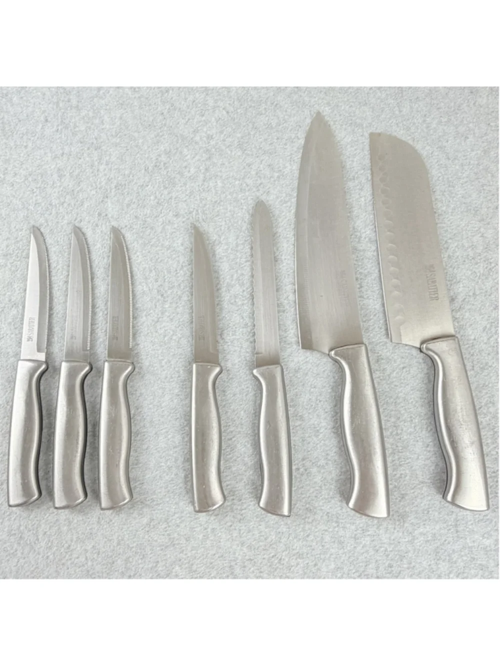 SABATIER 7-Piece Stainless Steel Kitchen Knife Set Chef Santoku Steak Bread